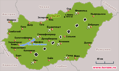 Карта в Венгрии